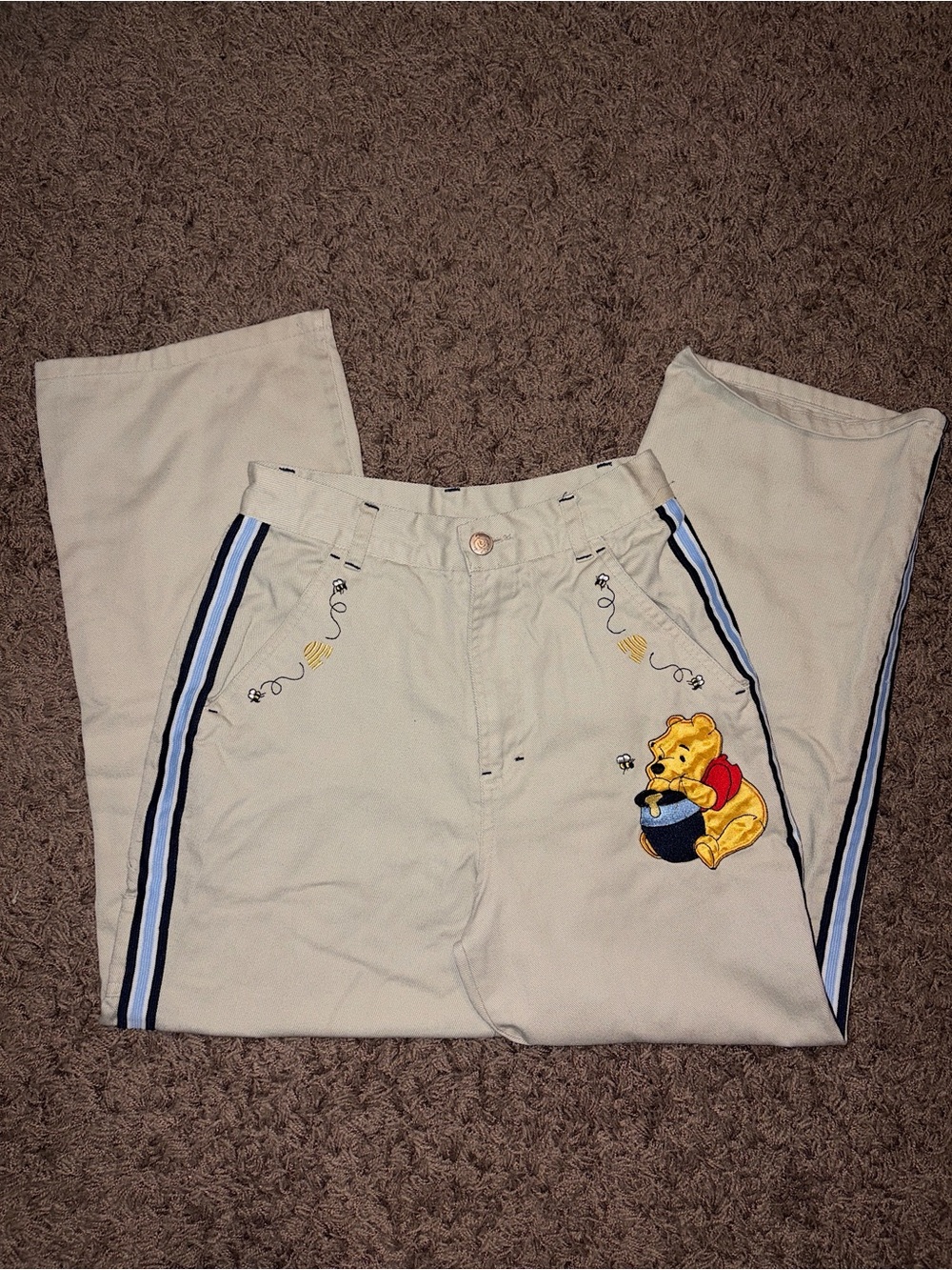 Vintage Y2K 90s Winnie The Pooh Embroidery Cargo Pants